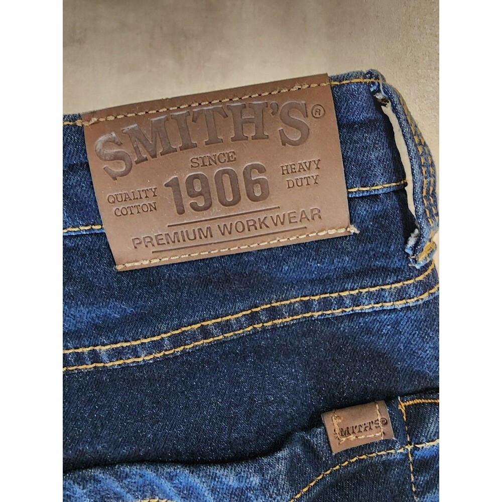 Smith's Workwear Men's Stretch 5 Pocket Work Jeans, Dark Vintage wash, 30W x 30L
